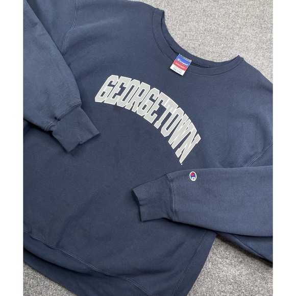 Vintage Champion Reverse Weave Georgetown‎ Sweatshirt XXL Navy Blue